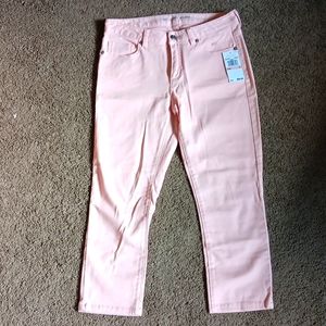 NWT Michael Kors Cropped Skinny Light Pink Jeans, size 2